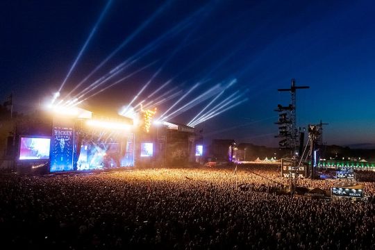 Open-Air-Festival in Wacken bei Itzehoe im August 2018, nächtlicher Auftritt der finnischen Metal-Band Nightwish..