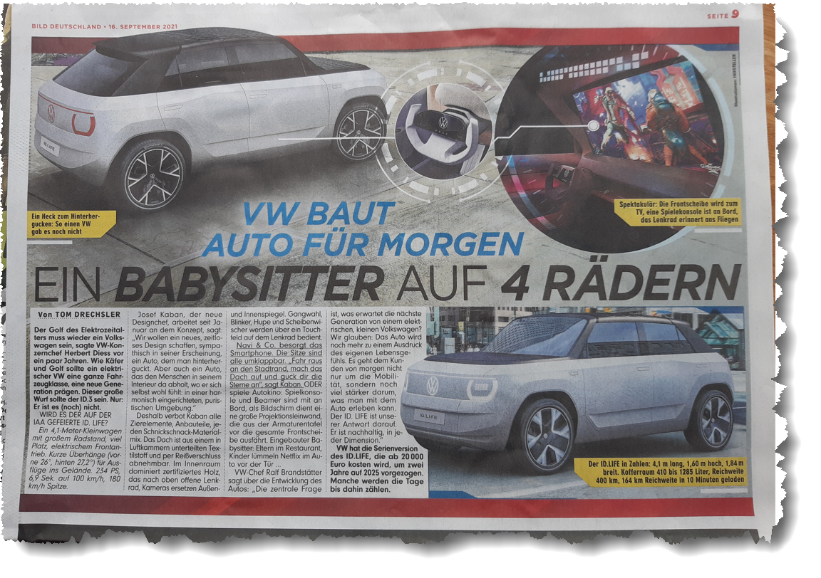 VW baut Auto für morgen: Ein Babysitter auf vier Rädern.