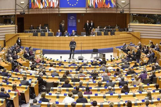 Ein Abgeordneter spricht im Plenum des EU-Parlaments