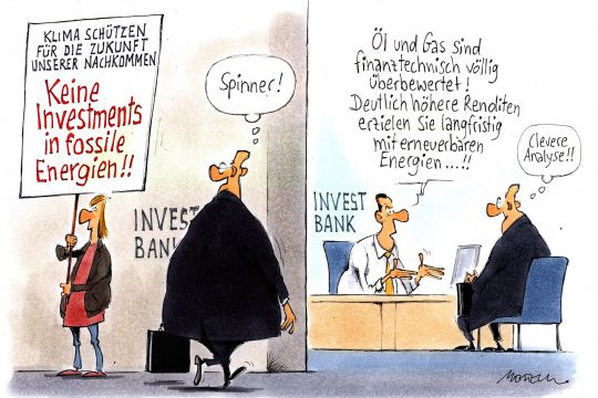 Divestment Karikatur