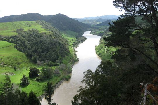 Aufnahme des Whanganui River, der vom neuseeländischen Parlament zur juristischen Person erklärt wurde.