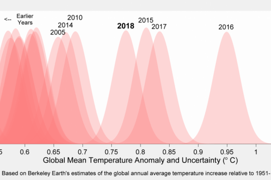 Die grafische Darstellung der Rekordhitzejahre zeigt, dass sich diese ab 2005 häufen.