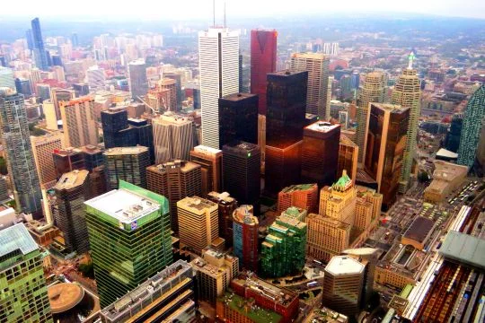 Die Hochhäuser des Finanzdistrikts von Toronto, Kanada