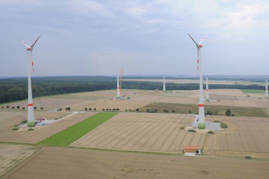 Der noch im Bau befindliche Bürgerwindpark Wewelsburg