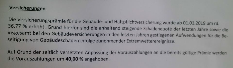 Ausriss über Gebäudeversicherungen.