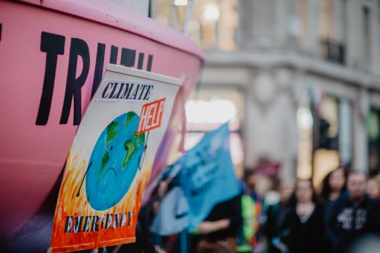 Aufnahme von einer Klimademo in London