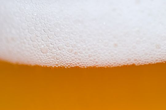 Nahaufnahme: Bier mit viel Schaum darauf