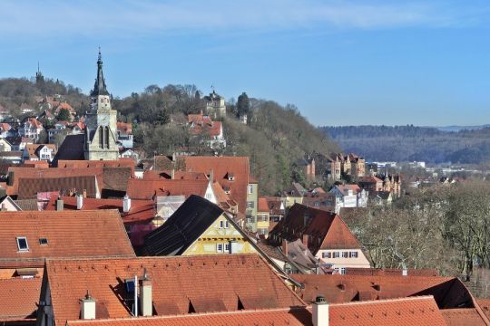 Blick über die Dächer der Altstadt von Tübingen.