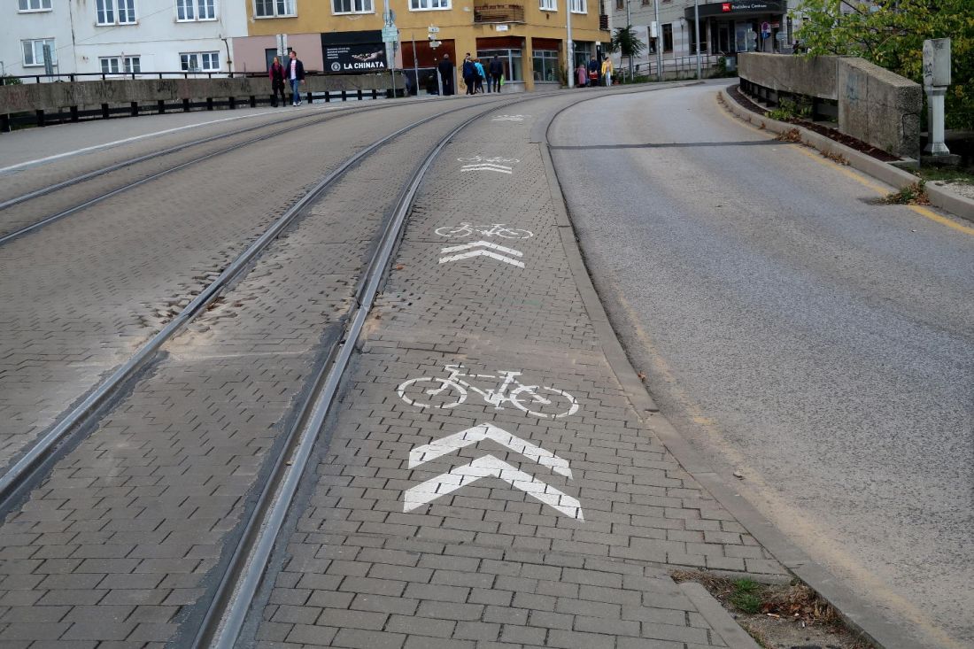 Fahrradspur in Bratislava