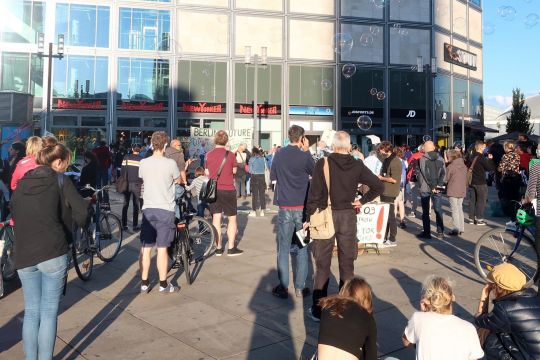 Klima-Demonstration auf dem Berliner Alexanderplatz.