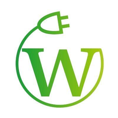 Logo der Kampagne Wirklich Grün – ein grünes W in einem Dreiviertelkreis aus einem grünen stilisierten Stromkabel mit Stecker.