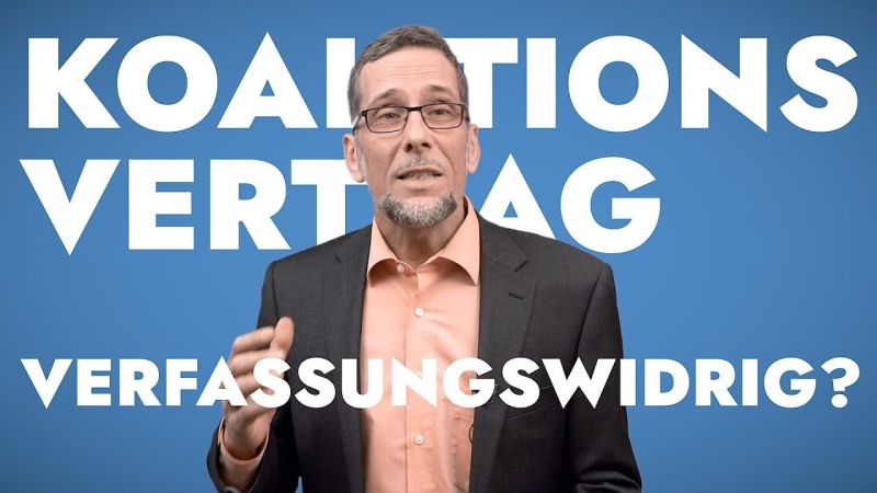 Aufmacherbild: Volker Quaschning im Anzug vor blauem Hintergrund, darauf der Titel: Koalitionsvertrag verfassungswidrig?
